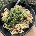 Pasta mit Portulak Spinat.