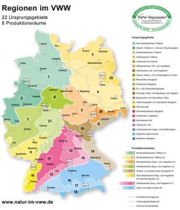 Regionenkarten für Druschsaat, VWW - Verband deutscher Wildsamen und Wildpflanzenproduzenten