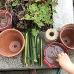 Materialien Bambus Bienenhotel.