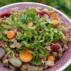 Leckerer Linseneintopf mit dem Gemüse aus dem eigenen Balkongarten