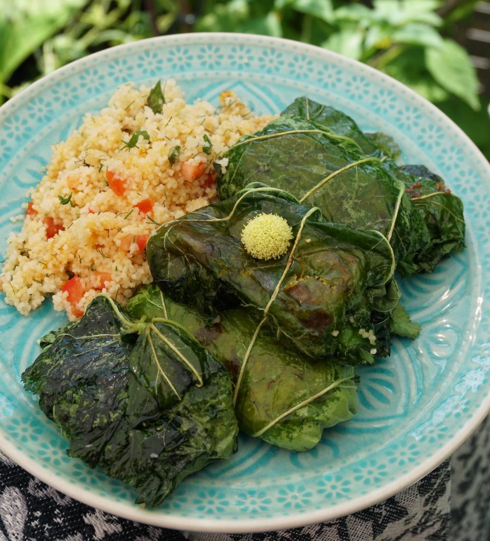 Sarma mit Gemüsemalve Blätter.