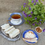 Sandwich mit selbst gemachten Frischkäse und Forelle.