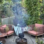 Lagerfeuer am neuen Sitzplatz zu Halloween