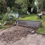 Neues Cortenstahl Beet für den neuen Sitzplatz