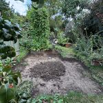 Sitzplatz Baustelle Ende Juli.